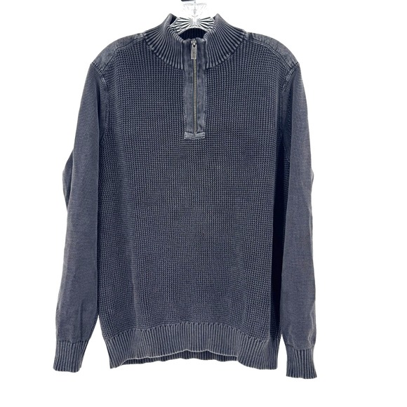 Tommy Bahama Coastal‎ Shores Half-Zip Sweater Men's Medium Black Preppy Beach - Picture 1 of 10